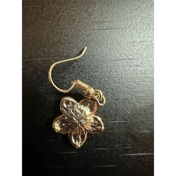 Handmade Purple Flower Enamel Dangle Earrings - Picture 4 of 4